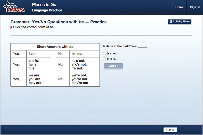 English grammar activity