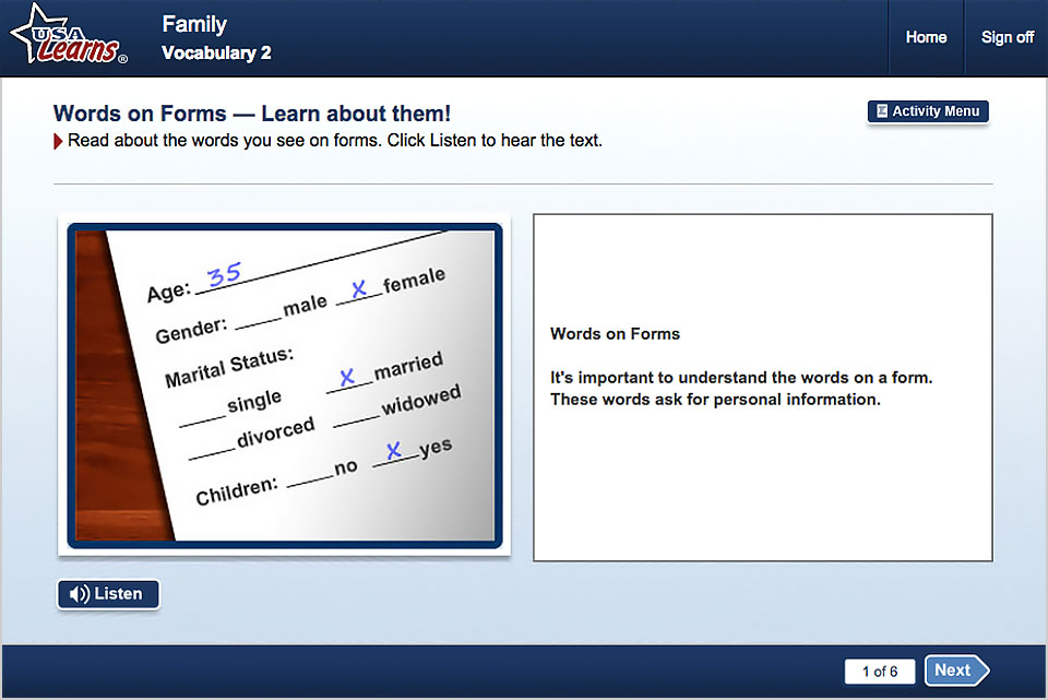 ESL life skills activity