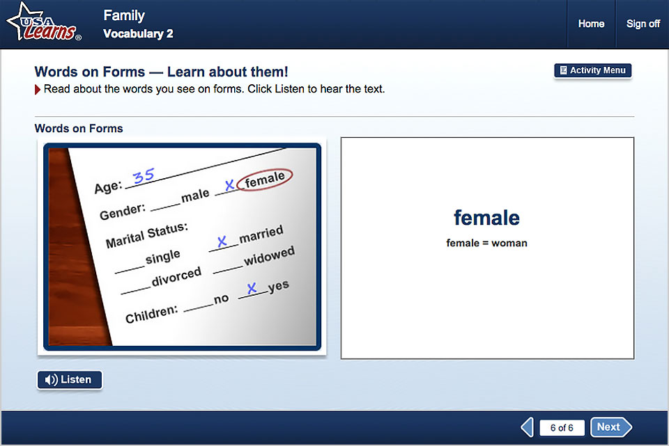 ESL life skills activity